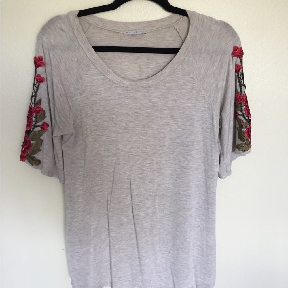 Embroidered flower shirt
